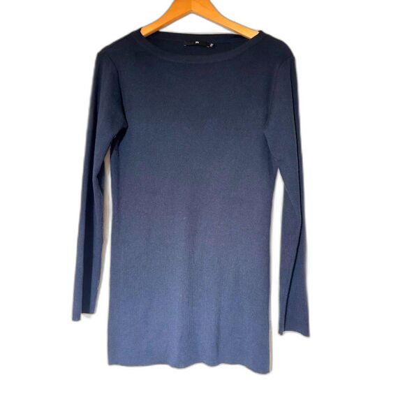 Jarbo Sweater Women's one Size Silk Cashmere Navy Soft Cozy Tunic Long Length - Picture 1 of 4